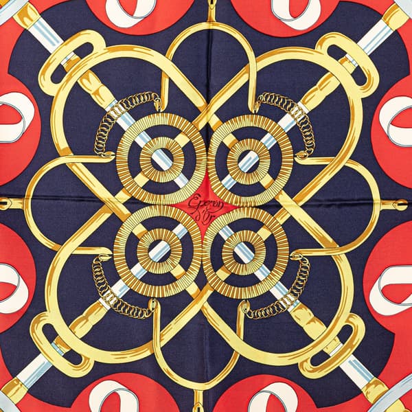 Pre-owned Hermès Eperon d'Or Silk Scarf Red