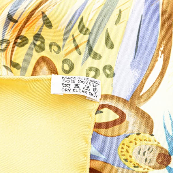 Pre-owned Hermès Les Perles de Turkana Silk Scarf Yellow