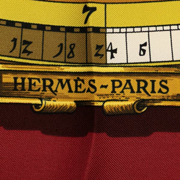 Pre-owned Hermès Astrologie Dies et Hore Silk Scarf 90 Red