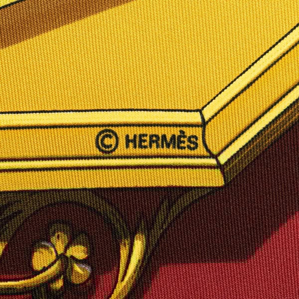 Pre-owned Hermès Astrologie Dies et Hore Silk Scarf 90 Red