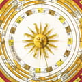 Miniatyrbilde 2 av 5: Pre-owned Hermès Astrologie Dies et Hore Silk Scarf 90 Red