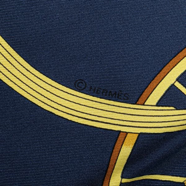 Pre-owned Hermès Springs Silk Scarf 90 Blue