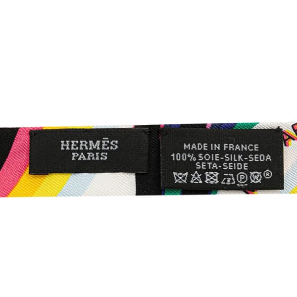 Pre-owned Hermès Brides De Gala Shadow Silk Twilly Scarf Black