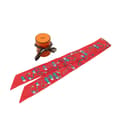 Miniatyrbillede 5 af 5: Pre-owned Hermès Cordages Silk Twilly Scarf Red