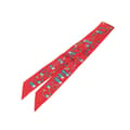 Miniatyrbillede 1 af 5: Pre-owned Hermès Cordages Silk Twilly Scarf Red