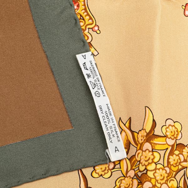 Pre-owned Hermès Kosmima Silk Scarf Brown