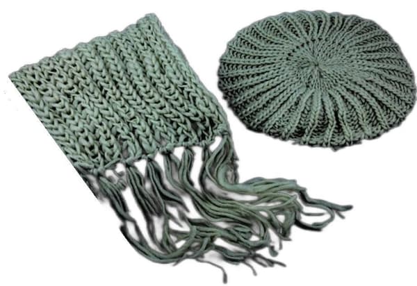 Halsduk och Basker set - Beige