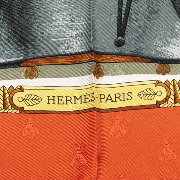 Pre-owned Hermès Napoleon Silk Scarf Orange
