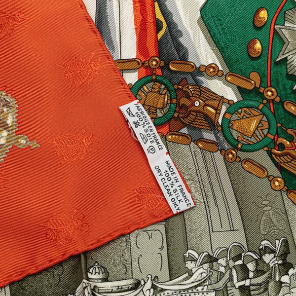 Pre-owned Hermès Napoleon Silk Scarf Orange