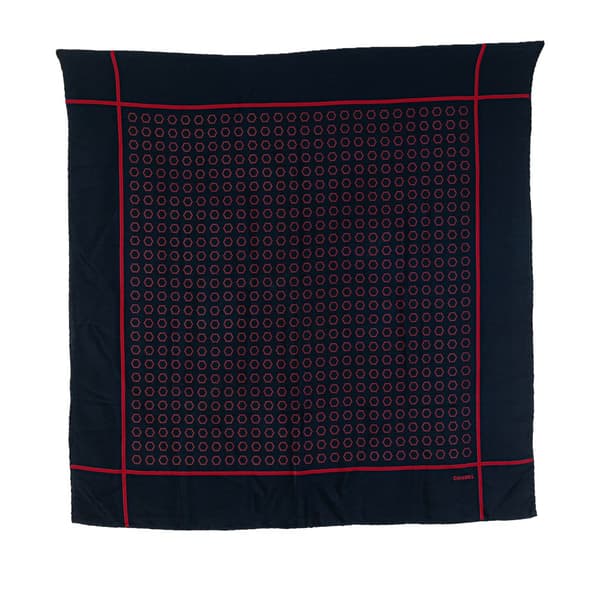 Pre-owned Chanel Hexagon Silk Scarf Black