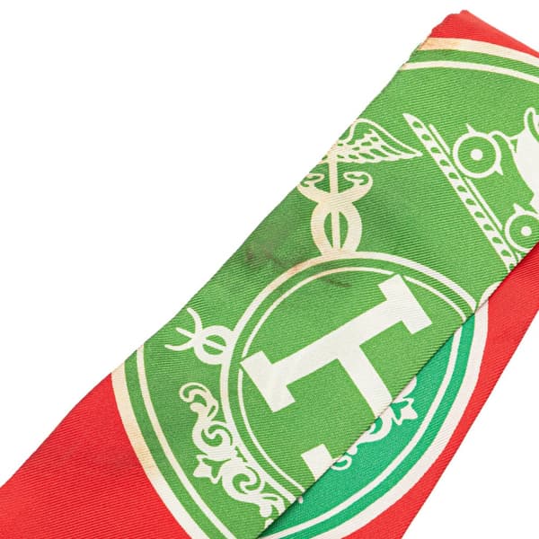 Pre-owned Hermès Ex Libris Twisty Silk Twilly Scarf Red