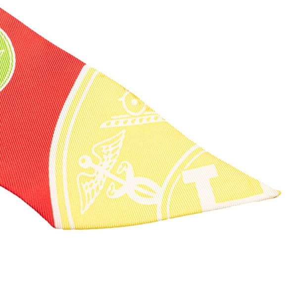 Pre-owned Hermès Ex Libris Twisty Silk Twilly Scarf Red