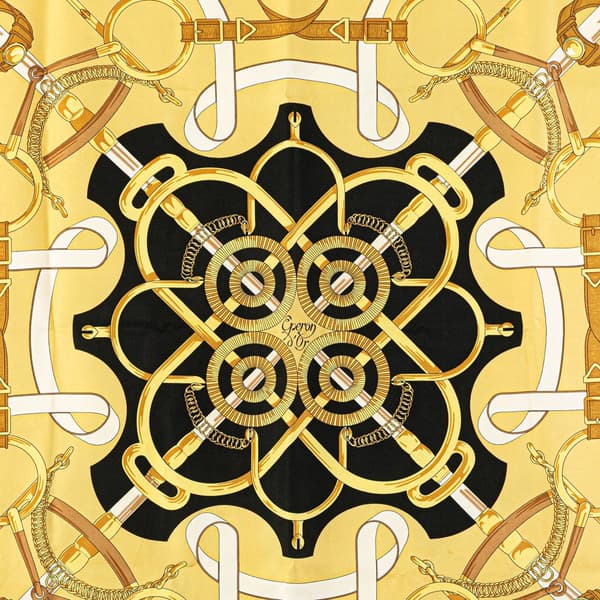 Pre-owned Hermès Eperon d Or Silk Scarf Black