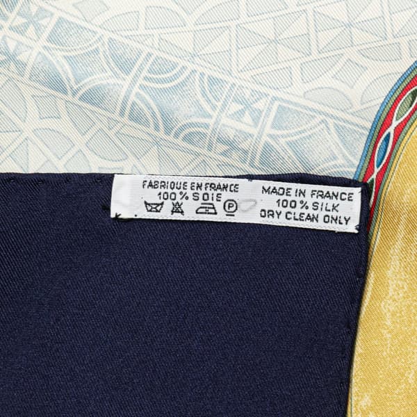 Pre-owned Hermès Cavaliers Peuls Silk Scarf Blue