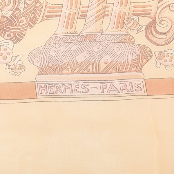 Pre-owned Hermès Recontre Oceane Chiffon Silk Scarf Brown