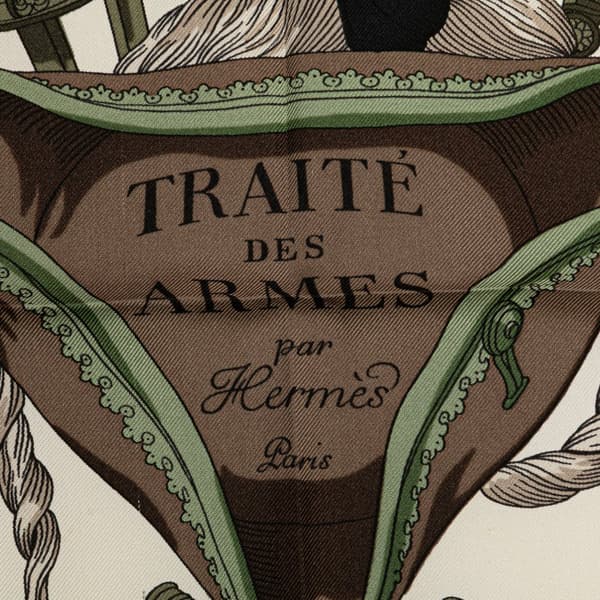 Pre-owned Hermès Traite Des Armes Silk Scarf Pink