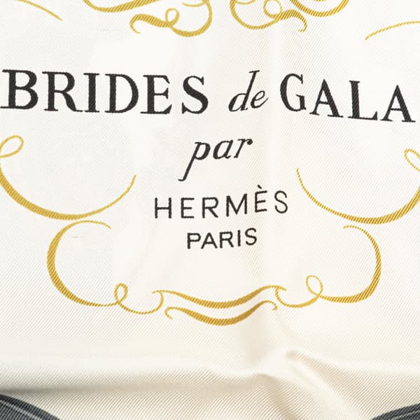 Pre-owned Hermès Brides de Gala Silk Scarf White