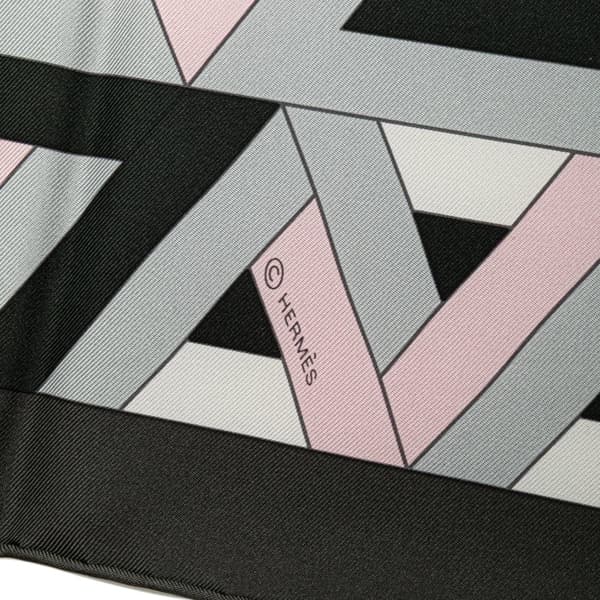 Pre-owned Hermès Cube Silk Scarf Gray