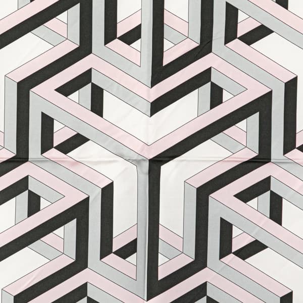 Pre-owned Hermès Cube Silk Scarf Gray