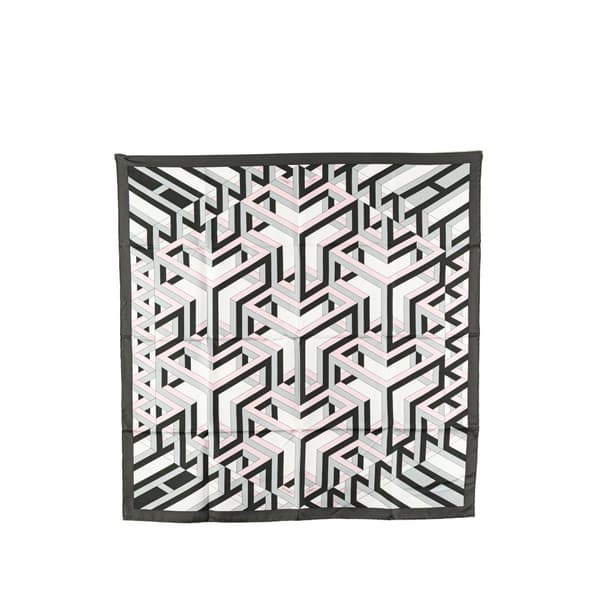 Pre-owned Hermès Cube Silk Scarf Gray