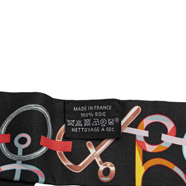 Pre-owned Hermès Do Re Boucles Silk Twilly Scarf Black