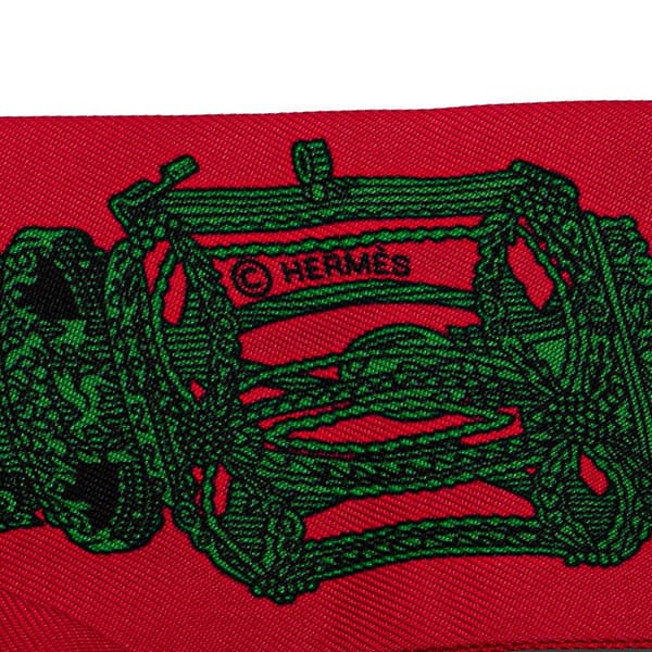 Pre-owned Hermès Merveilleuses Lanternes Twilly Silk Scarf Red