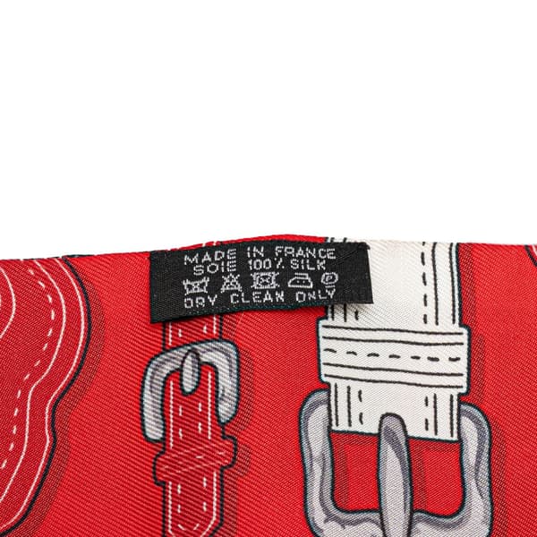 Pre-owned Hermès Harnais Des Presidents Twilly Silk Scarf Red