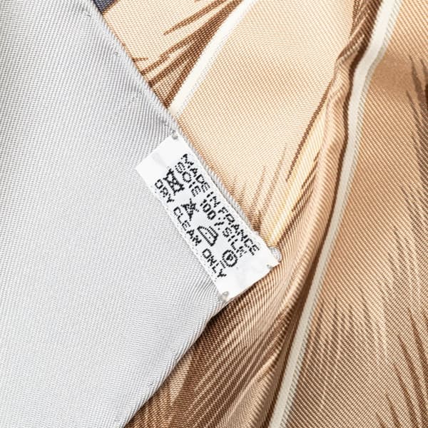 Pre-owned Hermès Brazil Detail Silk Scarf Gray