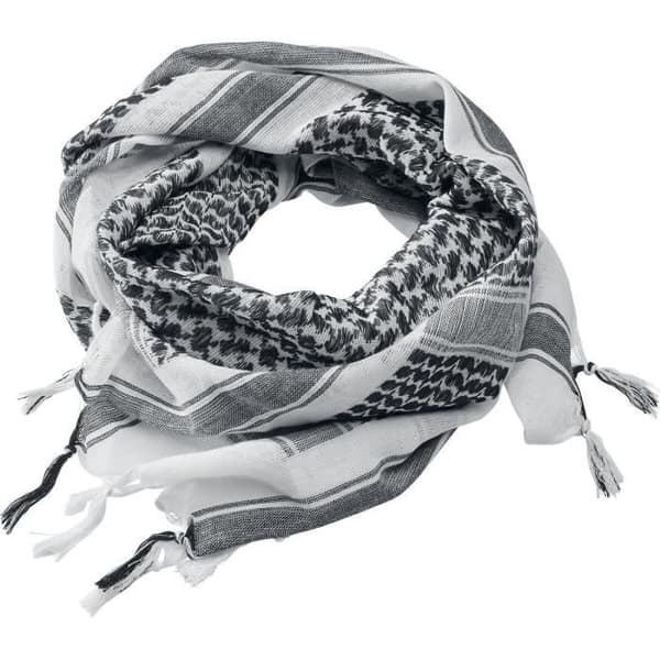 Sjal - BRANDIT - Keffieh Shemag - Vit/Svart - 100% Bomull - Unisex