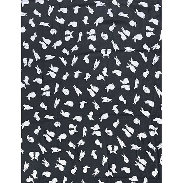 Scarf för kvinnor med kanintryck, lättviktssjal i tyg (mörkgrå)