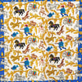 Miniatyrbilde 4 av 4: Pre-owned Hermès Chasse en Inde Silk Scarf Blue