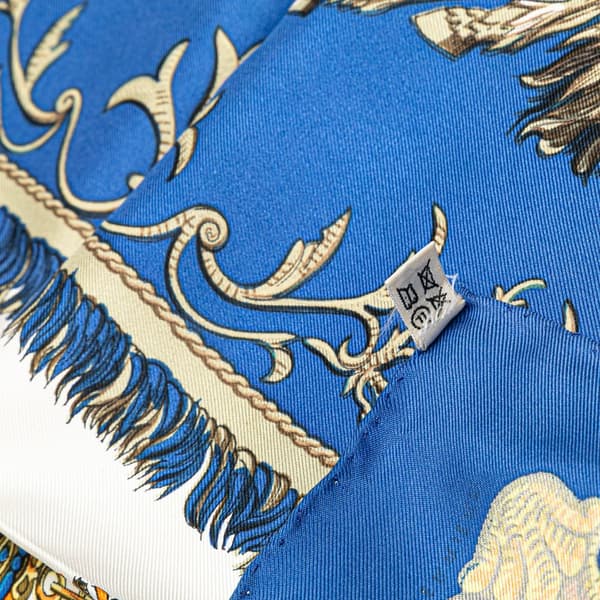 Pre-owned Hermès Lvdovicvs Magnvs Silk Scarf Blue
