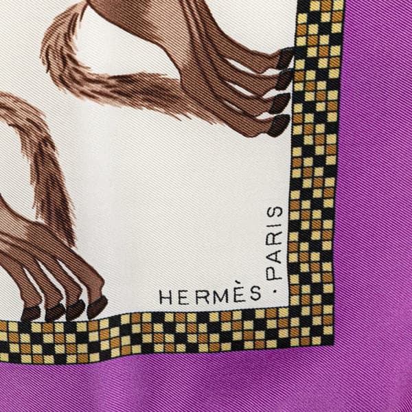 Pre-owned Hermès Harnais Francais Premier Empire Silk Scarf White