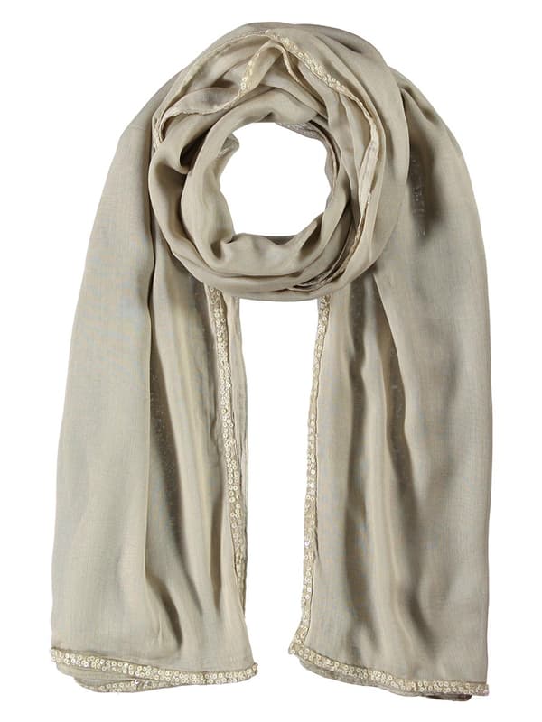 Naisten huivi paljeteilla beige Passigatti