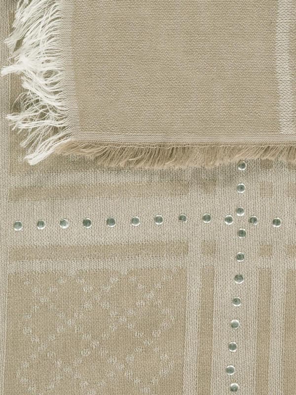 Lätt jacquardhalsduk med nitar i beige Passigatti för kvinnor