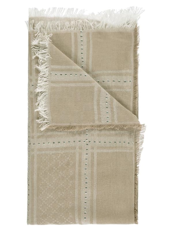 Lätt jacquardhalsduk med nitar i beige Passigatti för kvinnor