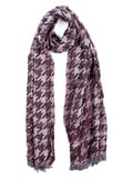 Pikkukuva 1 / 3: Naisten ohut jacquard-huivi, viininpunainen, Passigatti, houndstooth-kuviolla