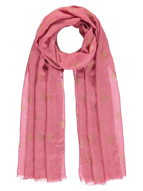 Damlätt halsduk med fjärilar i rosa Passigatti