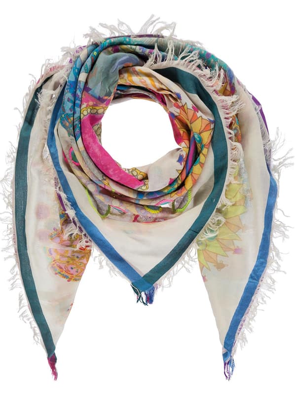 Dame Perlebroderi Sjal Passigatti Beige