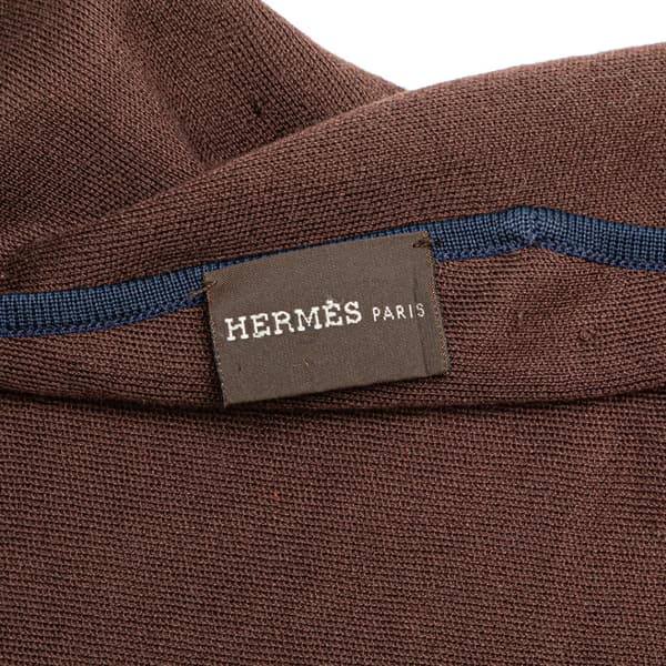 Pre-owned Hermès Cashmere Losange Triangle Scarf Brown