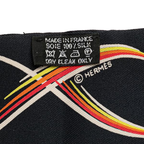 Pre-owned Hermès 24 Faubourg Silk Twilly Scarf Black