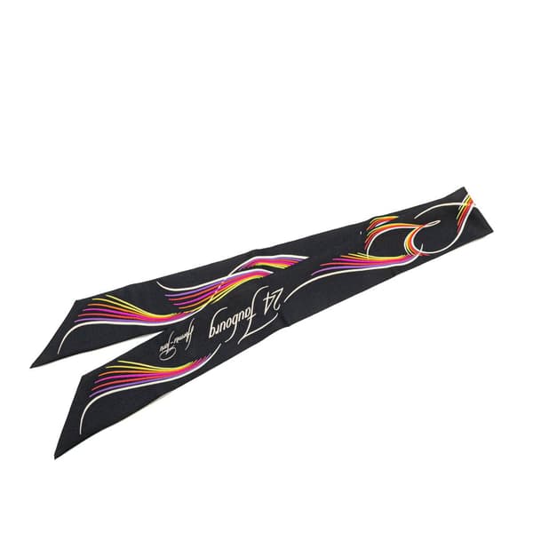 Pre-owned Hermès 24 Faubourg Silk Twilly Scarf Black