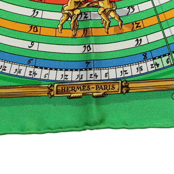 Pre-owned Hermès Astrologie Dies et Hore Silk Scarf Green