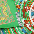 Miniatyrbillede 5 af 5: Pre-owned Hermès Astrologie Dies et Hore Silk Scarf Green
