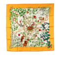 Miniatyrbillede 1 af 5: Pre-owned Hermès Au Coeur des Bois Silk Scarf Yellow