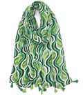 Miniatyrbillede 4 af 6: Wave print scarf with pompoms