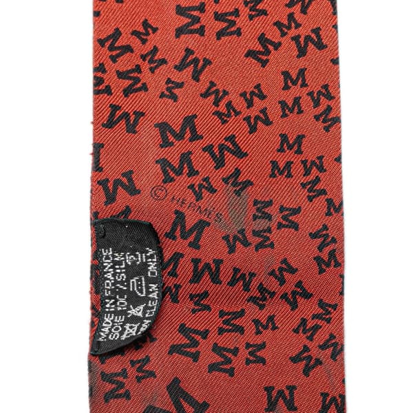 Pre-owned Hermès Scattered Letters Silk Twilly Scarf Red