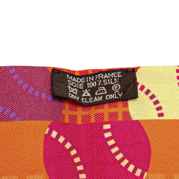 Pre-owned Hermès Balles de Tennis Silk Twilly Scarf Orange