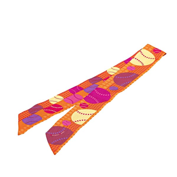 Pre-owned Hermès Balles de Tennis Silk Twilly Scarf Orange