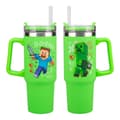 Miniatyrbild 3 av 5: Minecraft Grön 900 ml Isolerad Mugg med Sugrör, Paladone